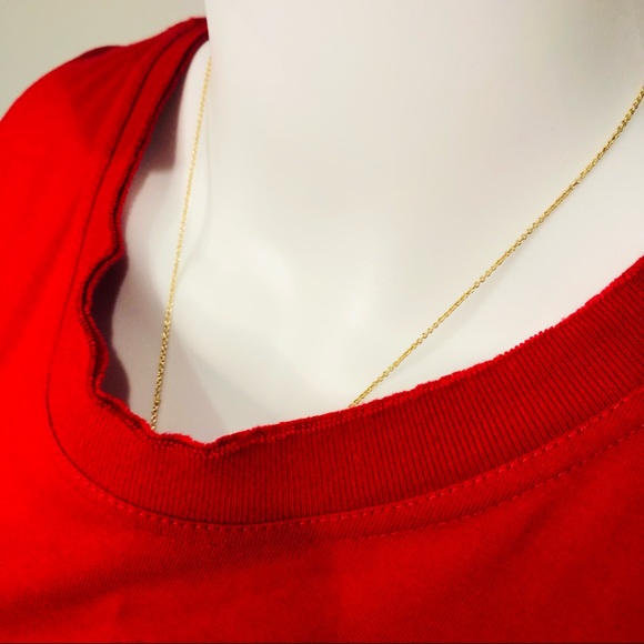 AJE Raw Edge Appliqué Logo Red Tank Top Singlet Sleeveless Tee T-Shirt S… - Picture 5 of 7